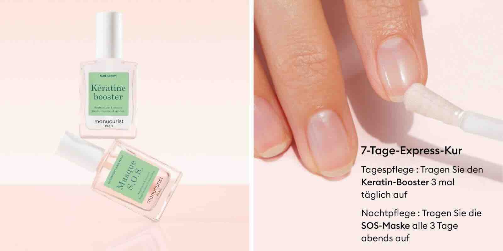 Manucurist Nagelpflege Duo für strapazierte Nägel mit Keratin Booster und SOS Maske l'Officina Paris